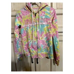 Hollister tie-dye zip up hoodie